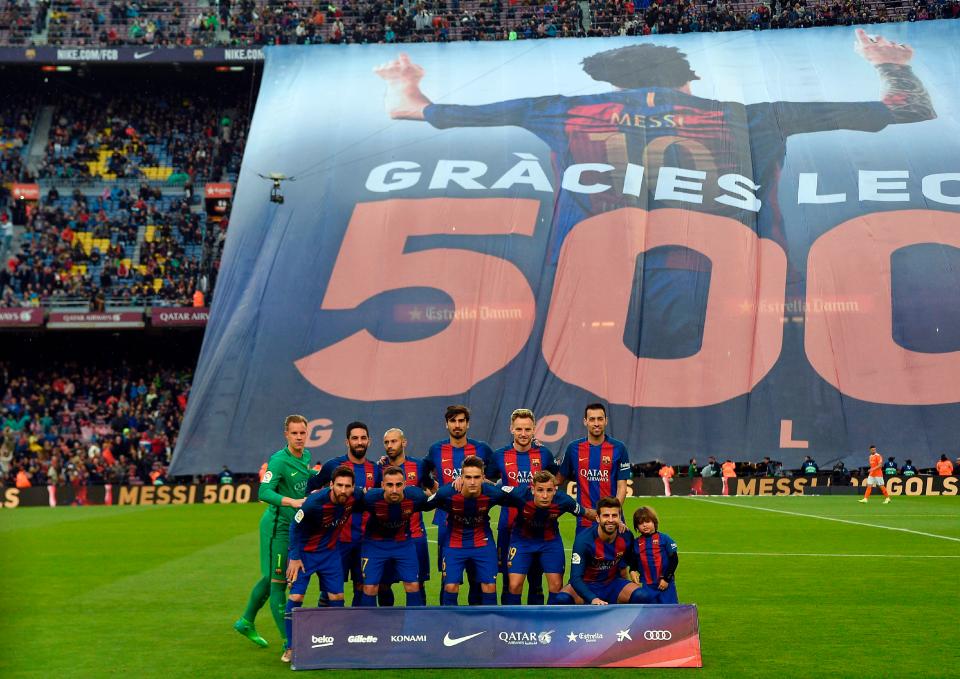 Fans chanted his name throughout the match at the Nou Camp