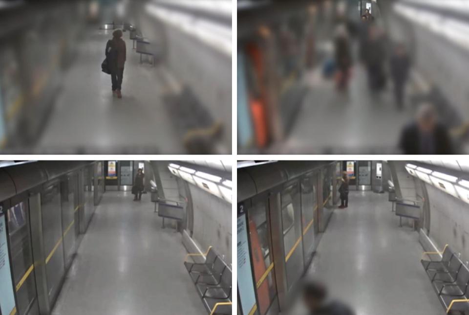  Footage shows the young man walking around North Greenwich Tube station