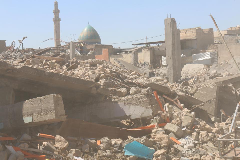  Much of the city of Mosul now lies in ruins after months of heavy fighting