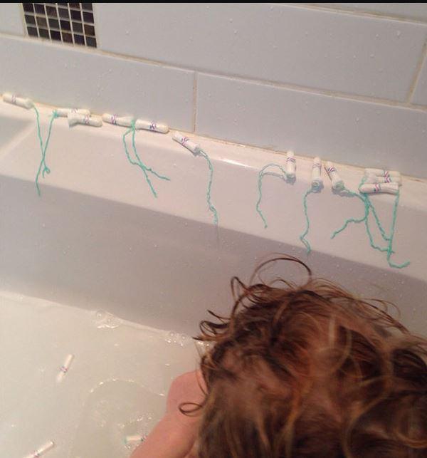 When this kid decided to play with ‘fishing rods’ in the bath, his mum couldn’t contain her laughter