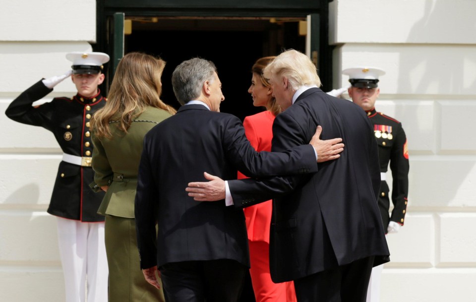 Trump and Macri patted each other on the back as a form of greeting