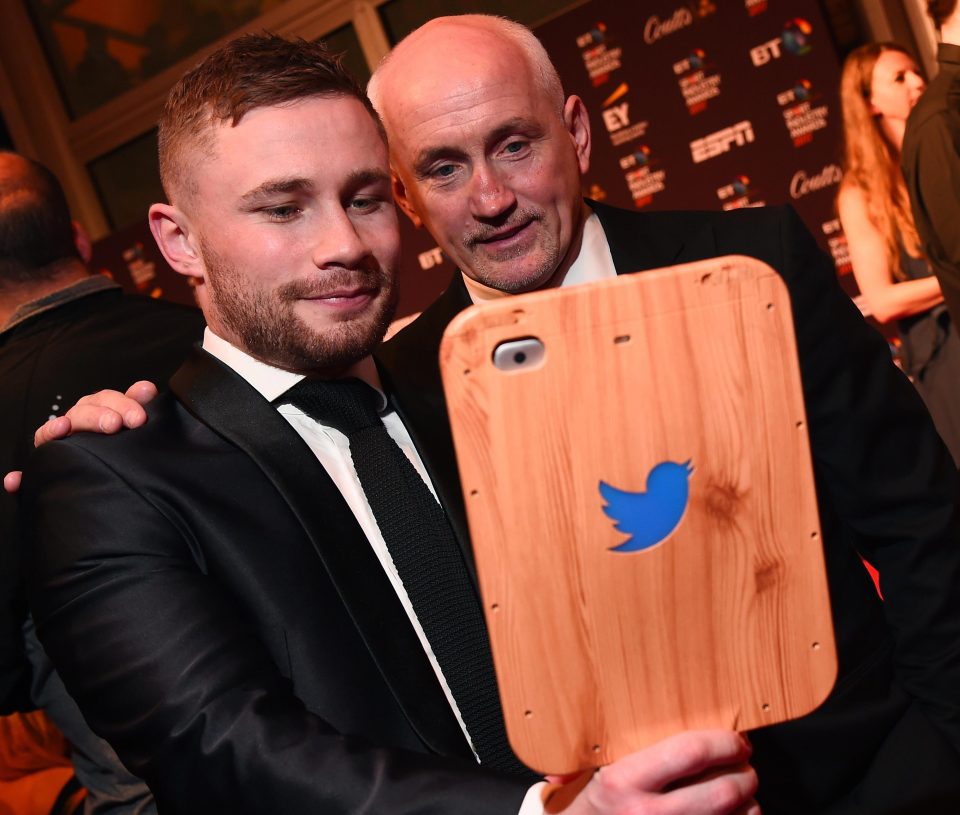  Carl Frampton and trainer Barry McGuigan