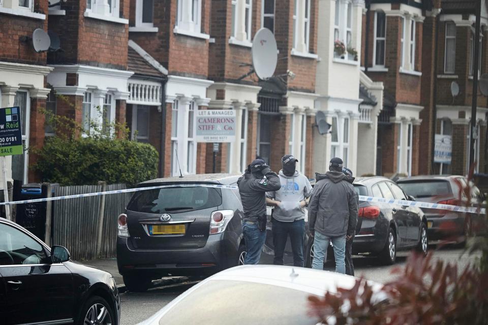  Cops sealed off the area as they swooped at about 7pm