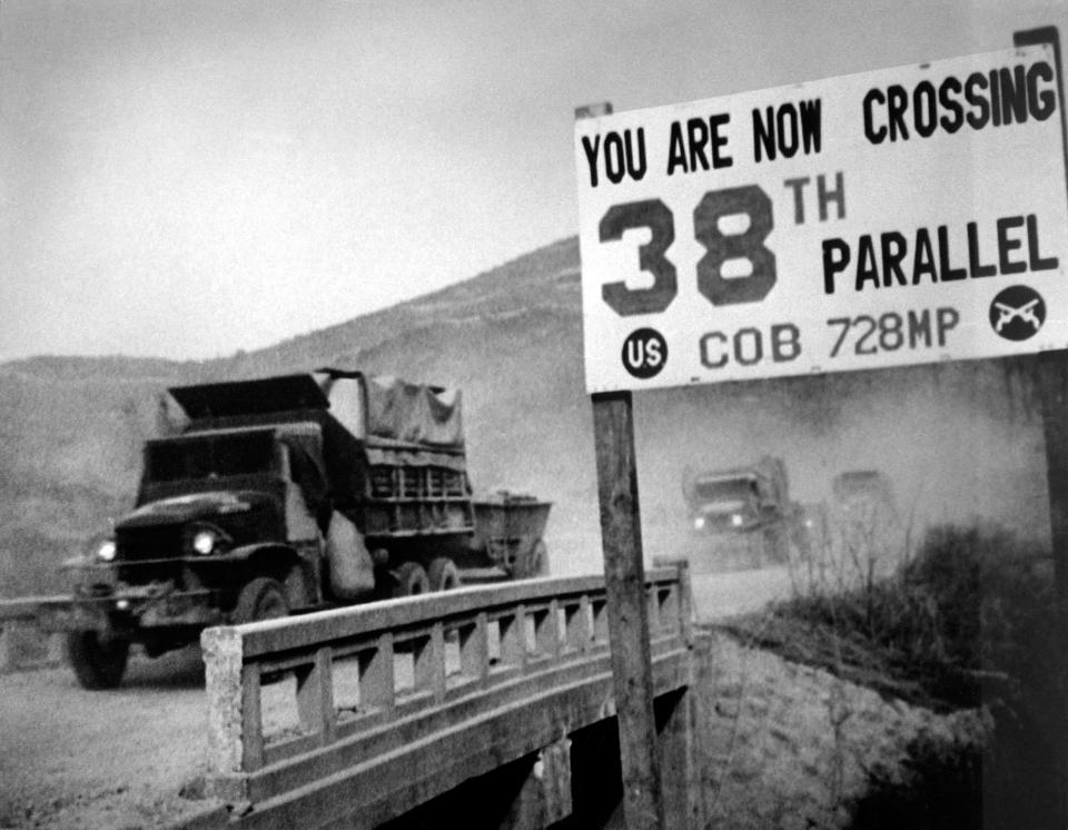  Crossing the 38th parallel which divided the North and South ..both sides pushed each other forward and back until they became bogged down in a stalemate