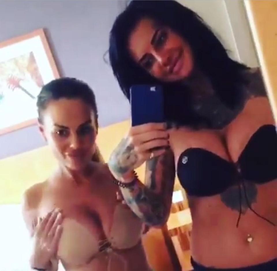  The former Ex On The Beach star was joined by her BFF for the raunchy dressing routine clip