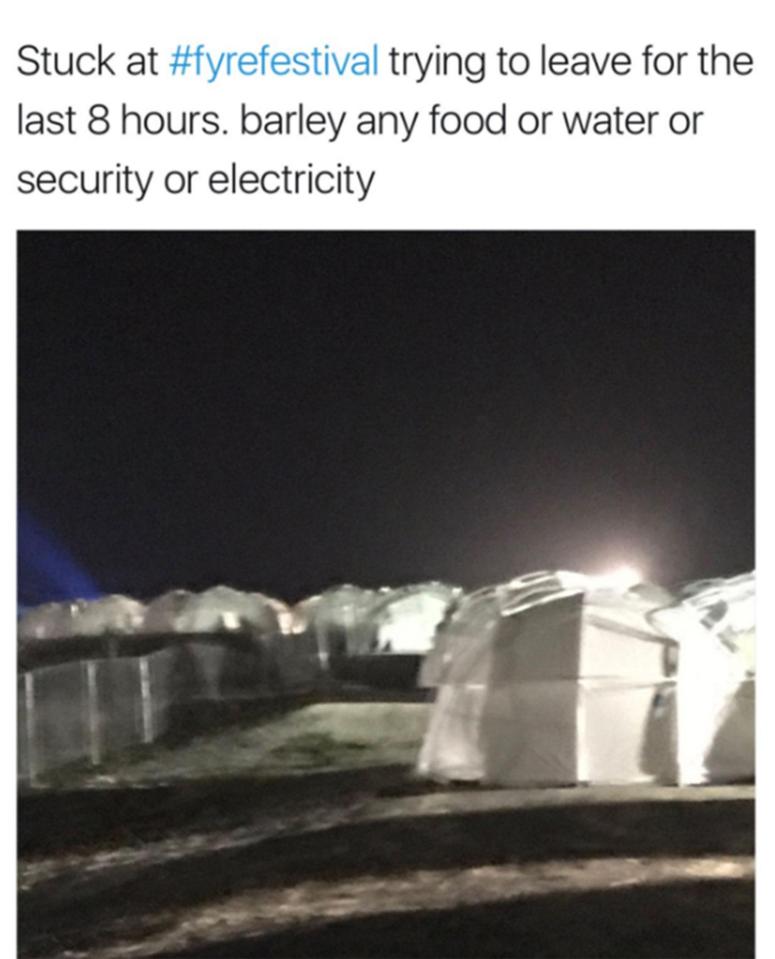  Revellers were expected to camp in disaster-zone style tents