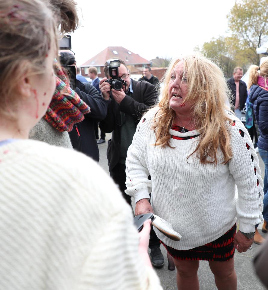  Video from the scene captured the row between the women, the older female claims she was accused of 'being drunk'