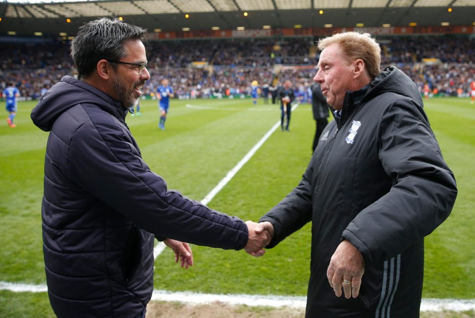  Terriers boss David Wagner greets his new Championship rival, Birmingham cbief Harry Redknapp