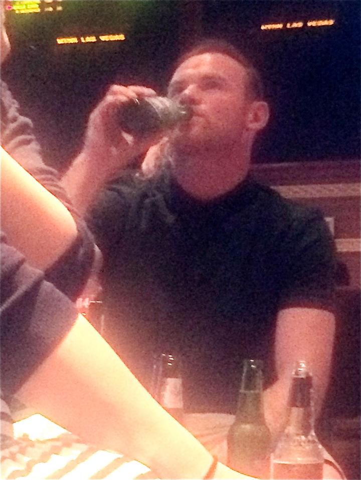  Ace's booze-up . . . Wayne Rooney pictured drinking in 2014