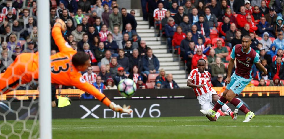  Saido Berahino was denied his first goal for the club by Adrian