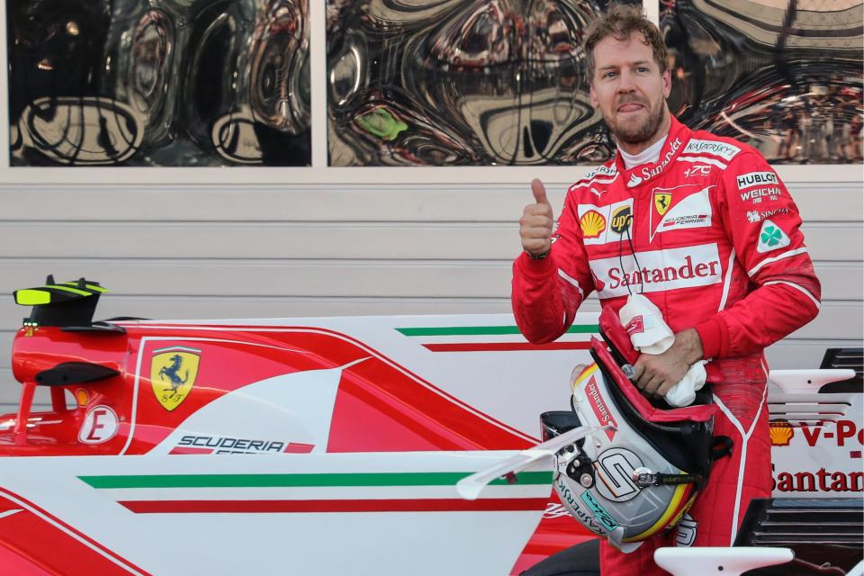  Sebastian Vettel was delighted to have snatched pole position