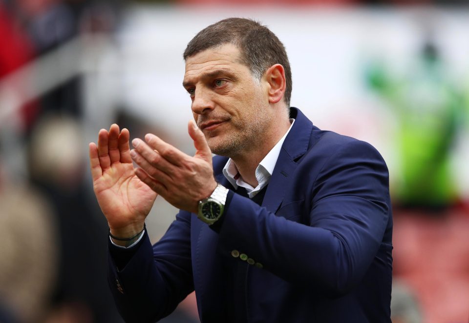  Slaven Bilic applauds the opposition supporters after battling for a draw