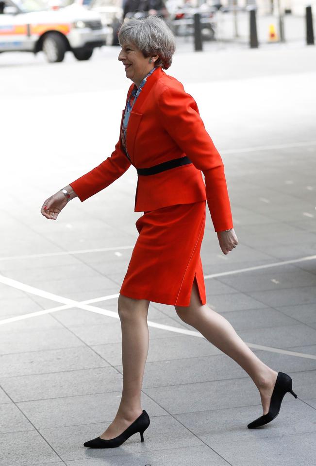  The PM arrived at the BBC for her interview with Andrew Marr today