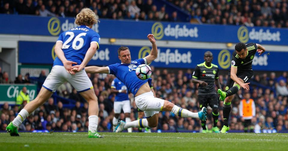  Pedro's thunderbolt opened the scoring in the second half for Chelsea