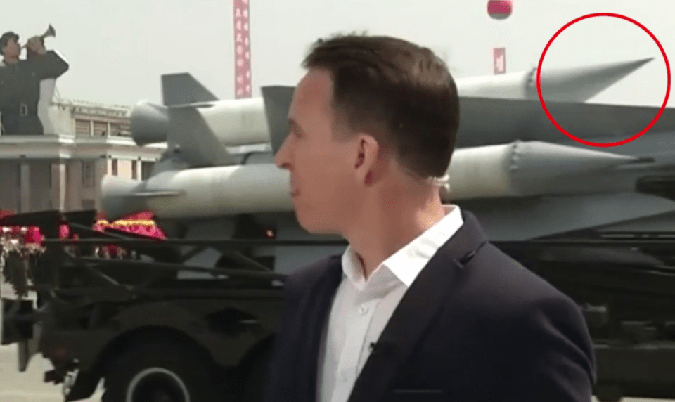  Some missiles on display seem wonky in the footage of the parade