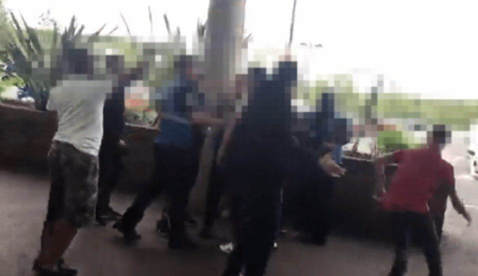  The confrontation descended into a brawl after furious shoppers started on the perv