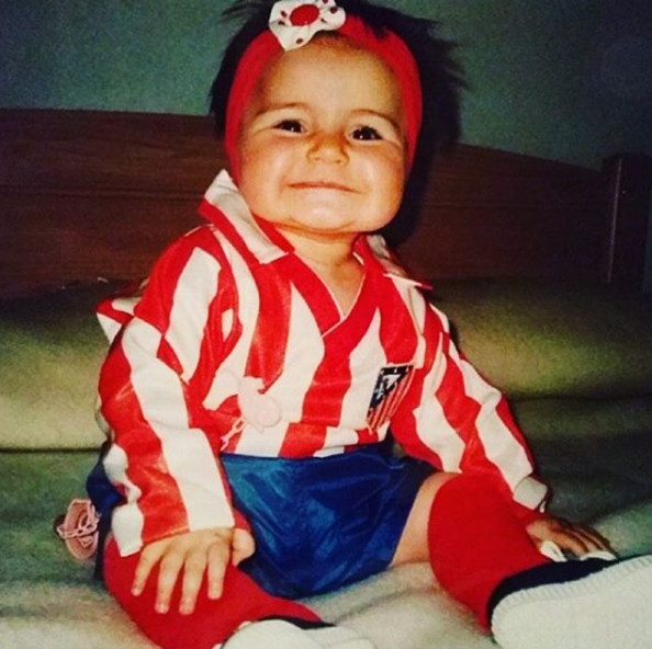  Adriana Pozueco even uploaded this photo of herself as a baby in Atletico kit