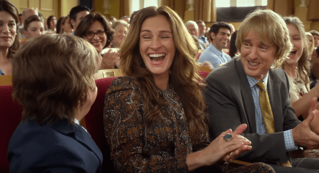  Julia Roberts and Owen Wilson play parents to a disfigured ten-year-old, played by Jacob Tremblay