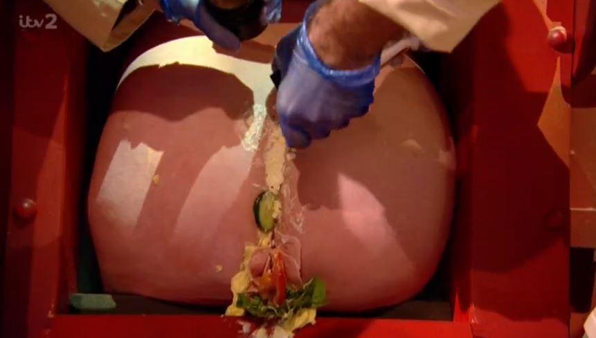 The chef filled the bum crack with egg mayo, butter and tomato slices