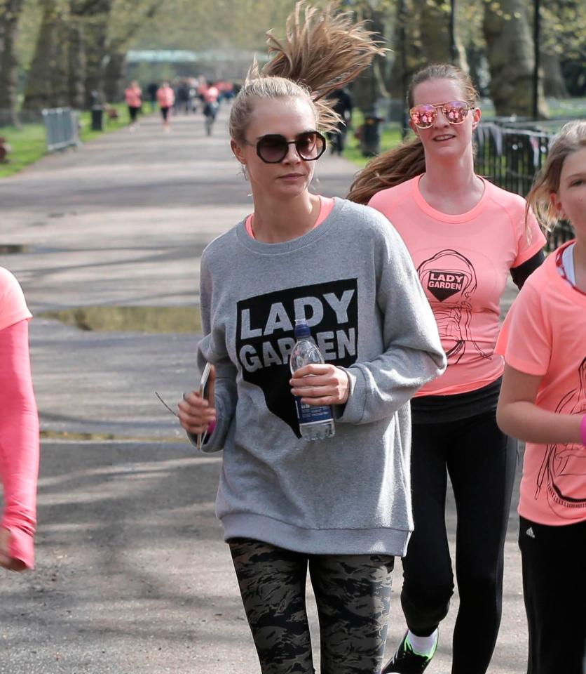  Cara Delevingne ran the Lady Garden 5k