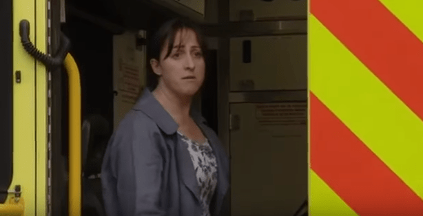  Sonia Fowler returns and looks distraught as she stares out of an ambulance