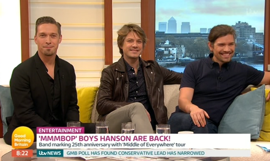  Hanson (Isaac, left, Taylor, centre, and Zac, right) stunned Good Morning Britain viewers today