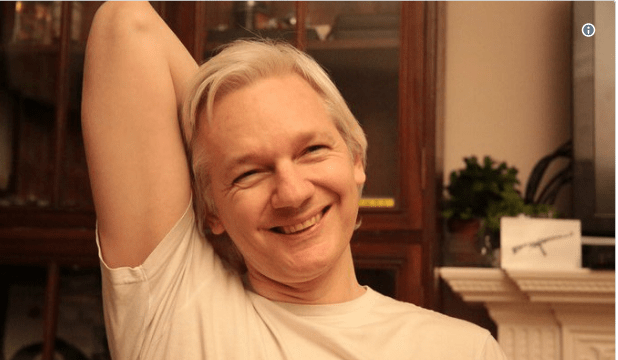  Assange posted this picture as news emerged that Swedish authorities are dropping an investigation into rape allegations made against him