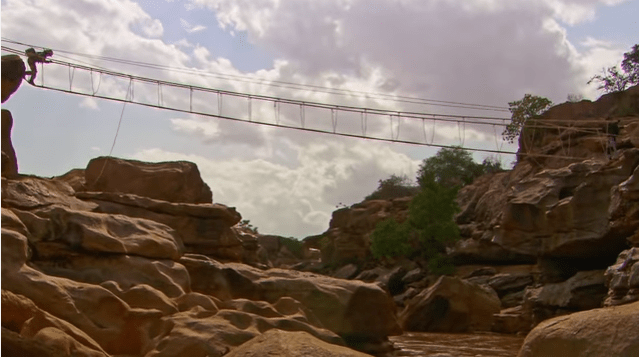  Julia tackled the bridge despite being afraid of heights