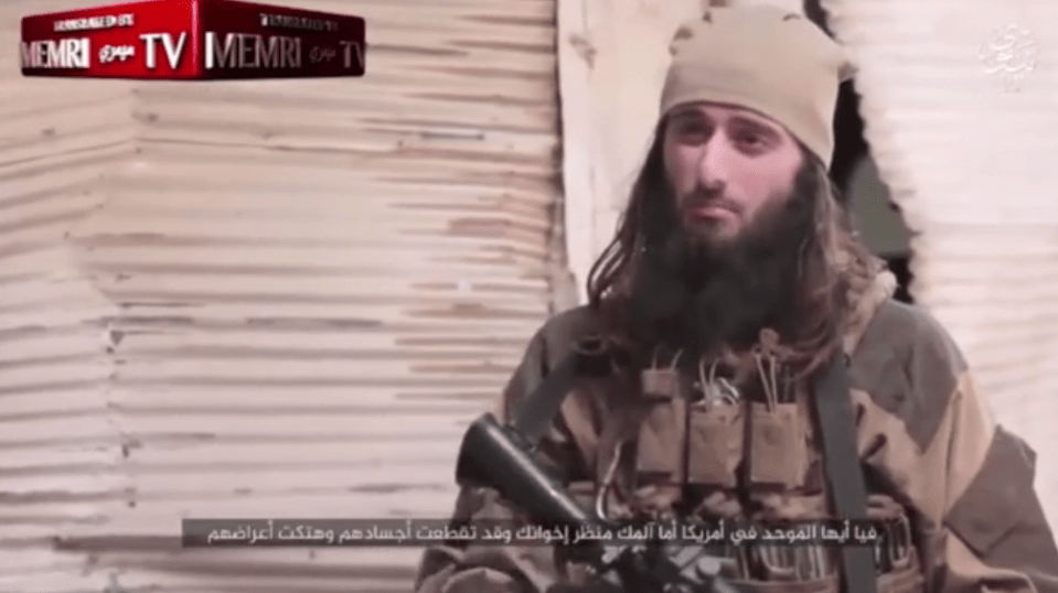  Abu Hamza al-Amriki, an ISIS extremist known as 'The American', features in the video