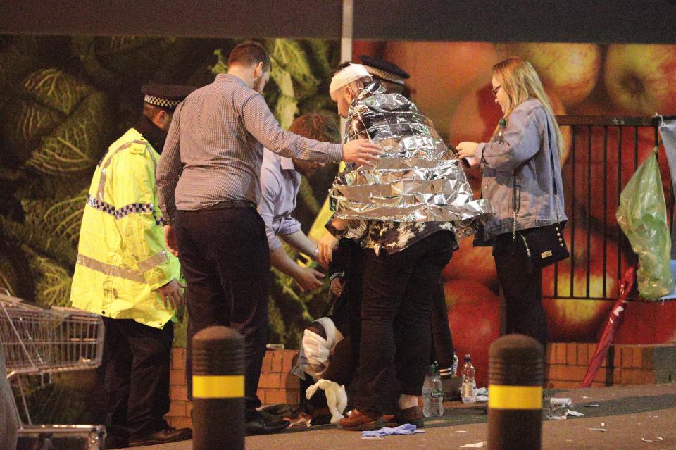  Victims of the Manchester terror attack at treated at the scene last night