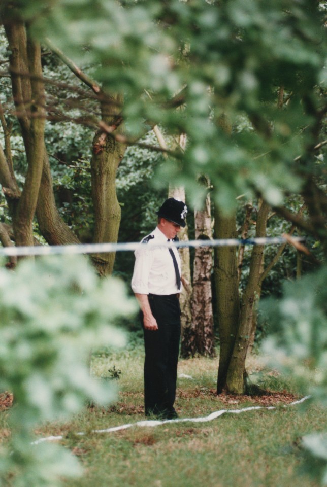 Police tape cordons off the crime scene on Wimbledon Common