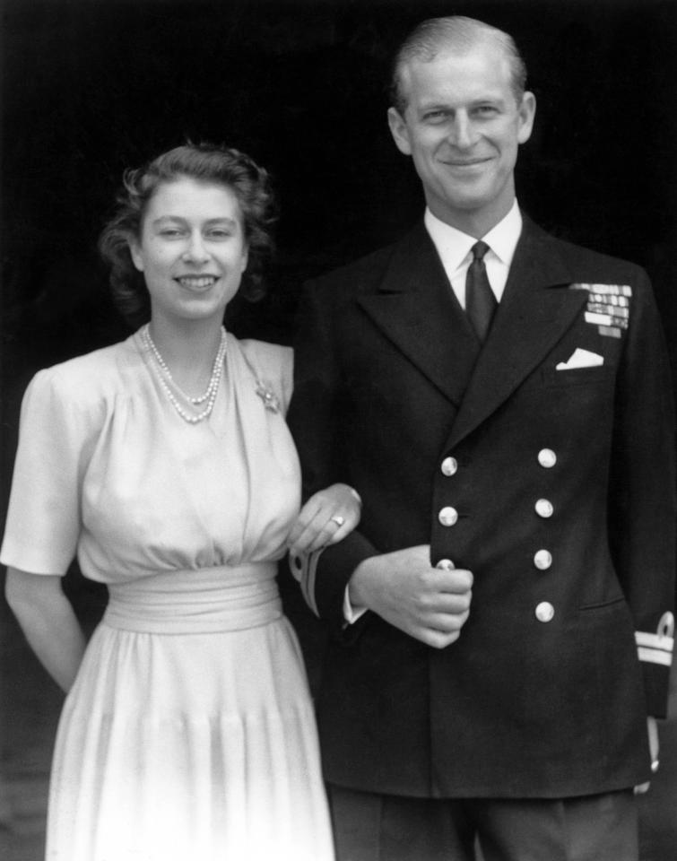  A smiling Princess Elizabeth and Prince Philip celebrate their engagement in 1947