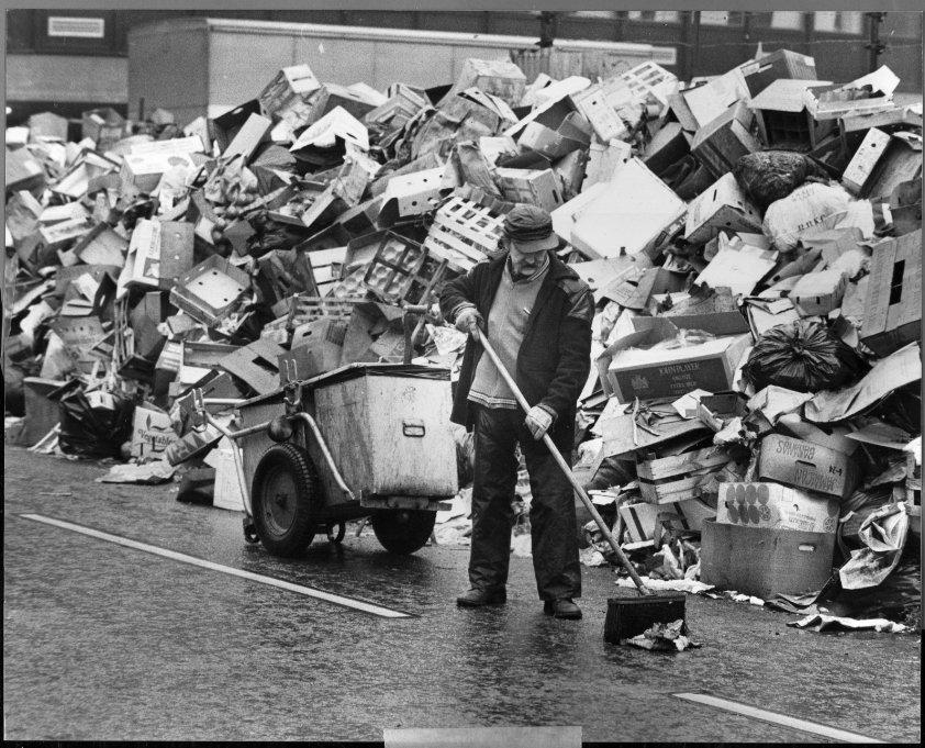 Bin men walked out, leaving rubbish piled on the streets throughout the UK