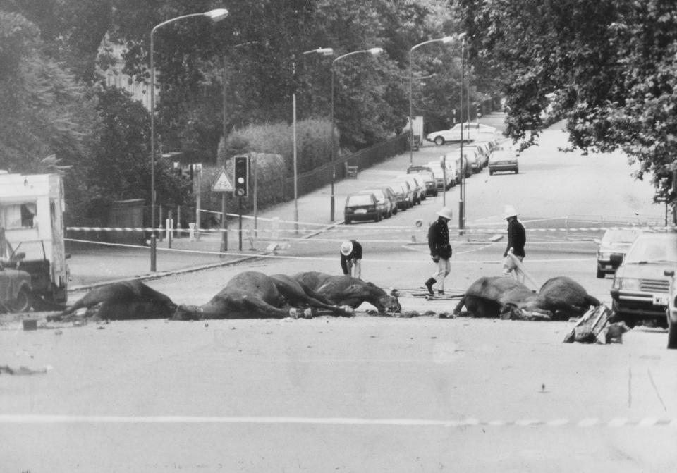  Four soldiers were murdered in the 1982 atrocity along with seven horses