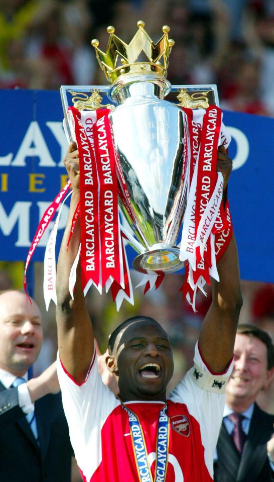  Patrick Vieira led unbeaten Arsenal to Premier League title in 2003-04 campaign