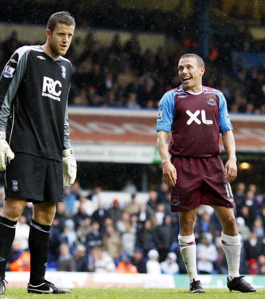  The goalkeeper gets an earful off Craig Bellamy during a game against West Ham