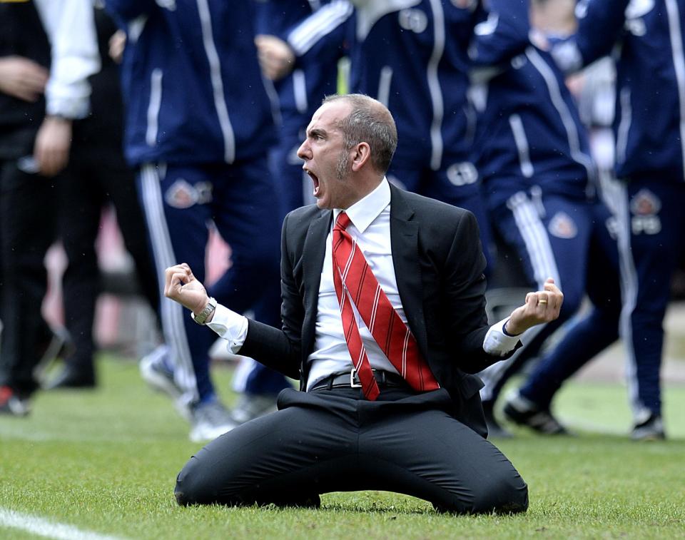  Paolo Di Canio celebrates as Sunderland hammer Newcastle 3-0 in derby