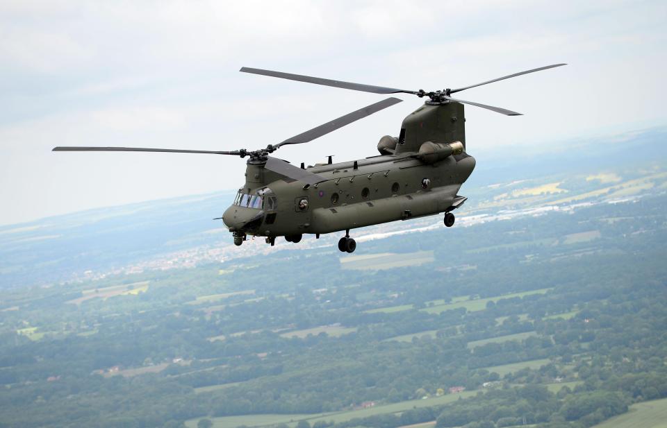  An RAF Chinook had a near miss with a model plane