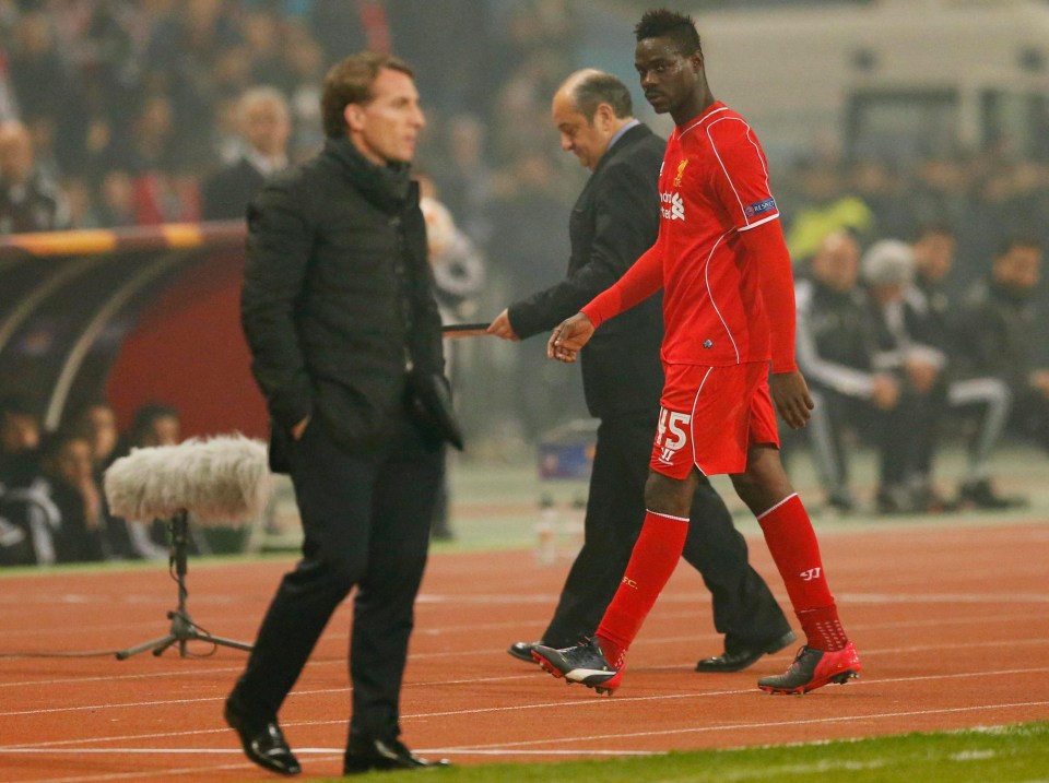 Brendan Rodgers had a fractious relationship with Mario Balotelli at Liverpool