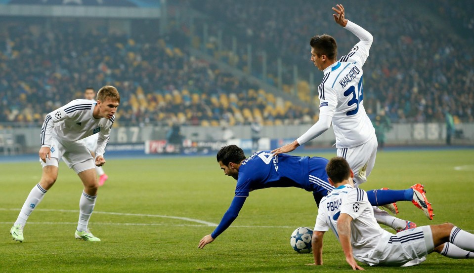 Fabregas falls to ground for what appeared to be a nailed on penalty