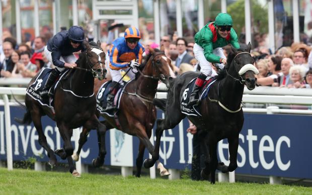 Jocket Pat Smullen after winning the 2016 Epsom Derby on Harzand