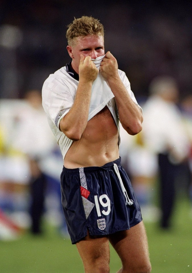 Iconic image of Gaza in tears following his yellow card in semi-final of World Cup 1990