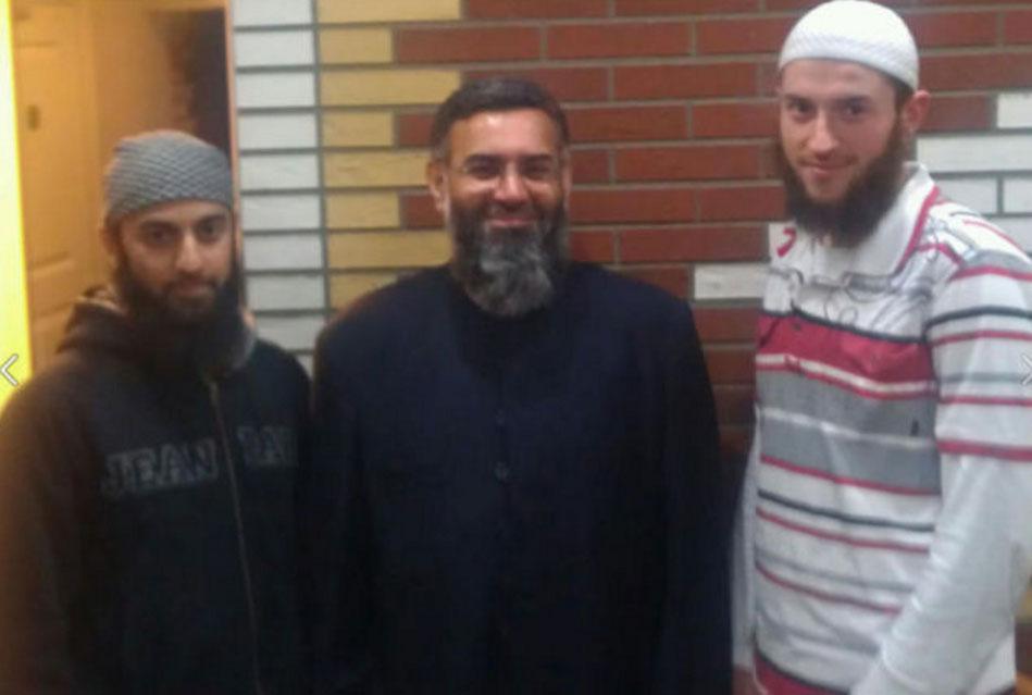  Ubaydullah Hussain, left, with Anjem Choudary, centre, and Egzon Avdyli