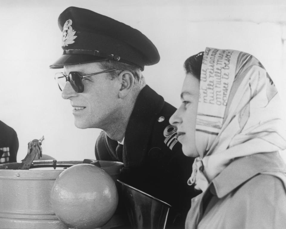  Prince Philip and Princess Elizabeth on board the destroyer Crusader, bound for Victoria in British Columbia on their 1951 Commonwealth tour