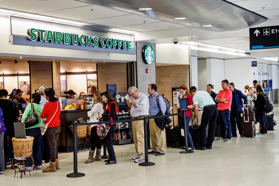  Brits have always loved a queue but now they are 'standing in line' for their 'regular' coffees