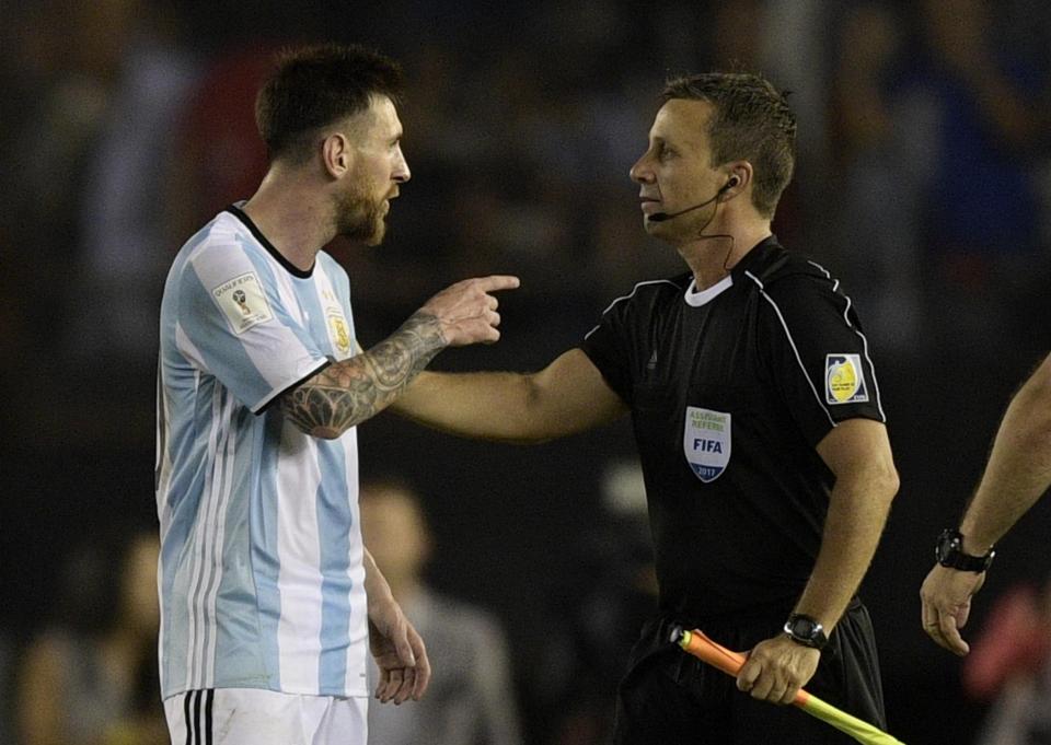  Lionel Messi was hit with the ban for verbally abusing a linesman in the game against Chile on March 23