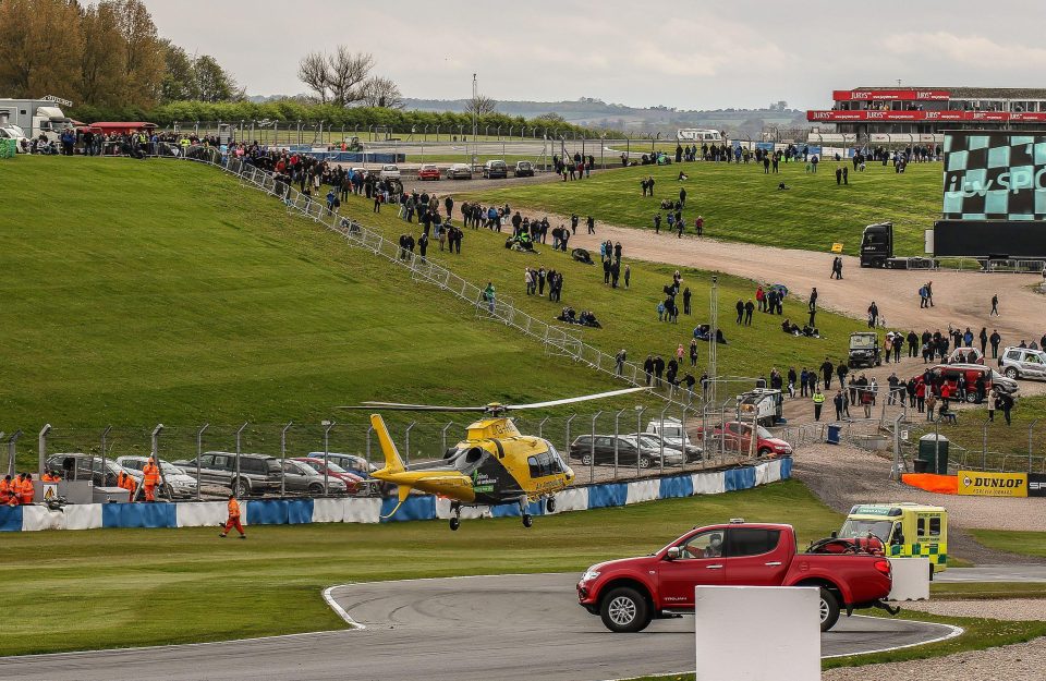  The teenager was racing when he was involved in the collision at Donington Park