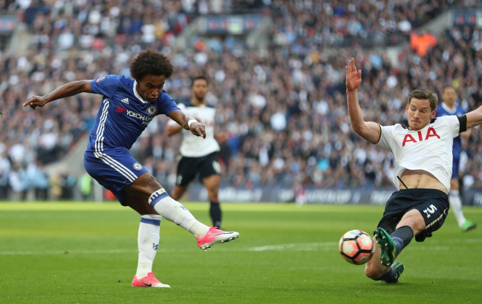  Willian could be off at the end of the season after falling out of favour with Antonio Conte