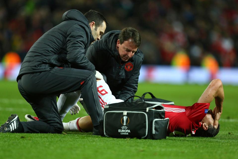  Zlatan Ibrahimovic suffered knee ligament damage in the Europa League clash against Anderlecht