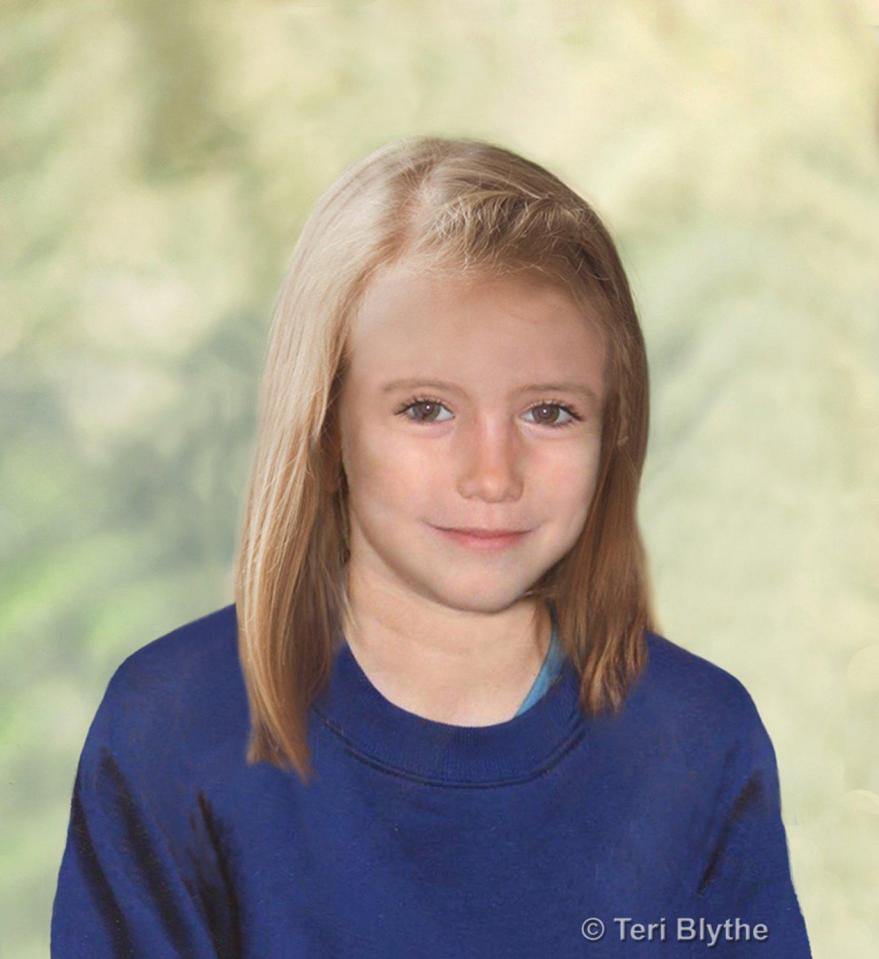  A police image of what Madeleine might look like at the age of nine. She would now be 14